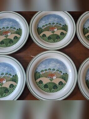 6 SANGOSTONE COUNTRY COTTAGE 3645 SANGO PLATES SALAD/ LUNCHEON  7 5/8"
